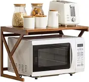 Microwave Oven Rack, Bamboo Kitchen Storage Shelves Free Standing Spice Rack for Home and Kitchen Storage,A,53 * 37 * 36cm