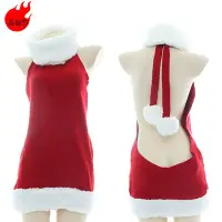 在飛比找Yahoo!奇摩拍賣優惠-情趣睡衣 聖誕系列 新款圣誕禮物服羊羔領露背毛衣情趣性感顯身