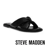 STEVE MADDEN-ANDREYA 交叉扭結拖鞋-黑色
