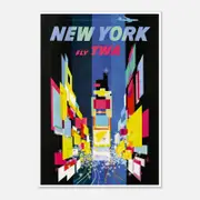 Galrie New York Vintage Travel Poster: A Timeless Tribute to NYC's Iconic Landmarks Décor, Poster Only, 70 x 100cm (28 x 40inch)