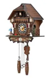 Cuckoo Clock Traditional Black Forest Handcrafted Wooden Quartz Wall Clock