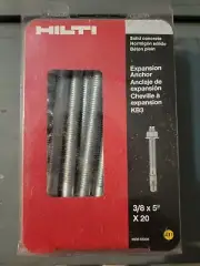 HILTI Stud Anchor KB3 3/8 x 5'' A11 20pcs #03512305 NEW