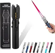 Camping Outdoor Windproof Straight Flame Lighter, Lightsaber Lighter Torch 360° Inverted Ignition, Adjustable Electric Torch Lighter, Flame Lighter for Campfire, Gifts for Men (A-Black)