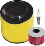 HIFROM ATV Air Filter Element Cleaner with Oil Filter Spark Plug Tune Up kit Replacement for Honda Foreman Fourtrax 300 400 450 TRX300 TRX400FW TRX450S Replace 17254-HC5-900 15412-HM5-A10