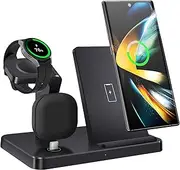 3 in 1 Wireless Charger for Samsung Wireless Charging Station Compatible with Samsung Galaxy S25/S24/S23/S22/S21/S20,Z Fold Flip, Note 20/10,Galaxy Watch Ultra/7/6/5/4/3/Active,Galaxy Buds Series