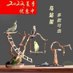 鳥站架 鸚鵡站架 鸚鵡架子 玄鳳牡丹中小型站架 樹根訓鳥架 樹枝鳥站架 站桿 實木『my4328』