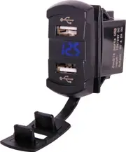 Switch Style Panel Mount 4.2A Dual USB Charger Connects directly to 12-24V with 6.3mm spade terminals