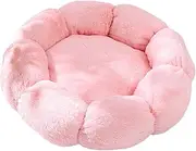 Small Dog Bed Ped Bed Comfortable Durable Puppy Self Warming Flower Shaped Sofa Cushion Cat Bed for Indoor Cats Plush Cushion, Pink 40cm