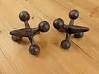Set of 2 Rustic Jacks Cast Iron Bookends Doorstop Decoration Jax Book Ends Farm