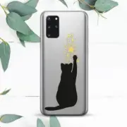 Stars Celestial Black Cat Cute Case For Samsung Note 20 S20 S21 S22 S23 S24 FE