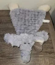 Demdaco Elephant Lovey Rattle Plush Gray Soft Baby Security Blanket 12'' Toy New