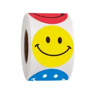 Cute smiley face series label Thank you Stickers Cartoon Color Stickers for Students and Children To Reward Sticker Labels