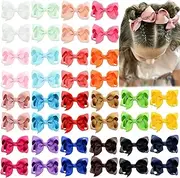YHXX YLEN 4.3" 4.5" 6" Hair Clip Grosgrain Ribbon Pinwheel Hair Bow Alligator Clips Barrettes for Baby Girl