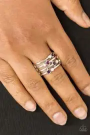 Paparazzi "Sparkle Showdown" Ring in Silver & Purple