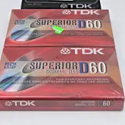Set of Two TDK Superior D60 Cassette Tapes Brand New Normal Bias