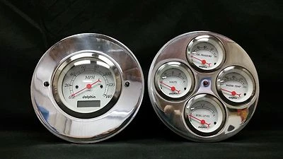1954 CHEVY TRUCK 5 GAUGE CLUSTER WHITE