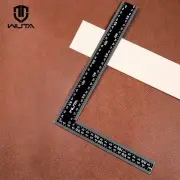 WUTA Leather Craft Ruler Metal Angle Square Measuring L-Shaped Ruler Double Side