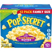 Pop Secret Microwave Popcorn, Movie Theater Butter, Flavor, 3 Oz Bags, 12 Ct
