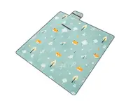 M09 200X200cm Fox Print Dual Layers Sandproof Waterproof Picnic Beach Blanket Foldable Mat for Camping Hiking Park