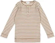 JAMIE KAY(ジェイミーケイ) JKCT251169 Girls Border Long Sleeve Tops, Beige, Beg