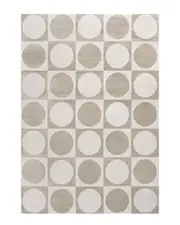 JONATHAN Y Helena Modern Geometric Circles in Squares High-Low Area Rug 3' x 5' Beige