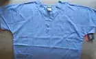 Cherokee Light Blue Scrub Top Adult Size Large NWT Cotton/Poly Blend