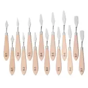 2Set Palette Painting Knife 6.30"-7.48" Stainless Steel Blade Wood Handle