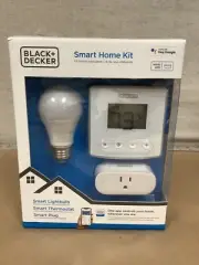 Black+Decker BDXSKSW01 Smart Home Kit with Smart Thermostat, Light, and Plug