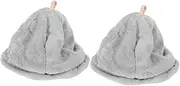 HAKIDZEL 2pcs Dry Hair Cap Sauna Accessories Towel Wrap Steam Room Accessories After Shower Wrap for Women Coral Fleece Light
