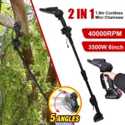 3500W Cordless Mini Chainsaw High Branch Saw Telescoping Chainsaw Branch Pruner