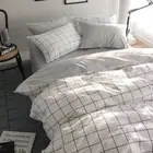 Duvet Cover Checkered Pattern Bedding Sets with Zipper Closure, Simple Style