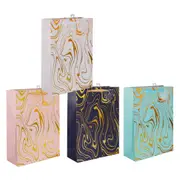 bulk 24 Xlarge Marble Flow Gift Bag Foiled 4 Assorted 31x42cm