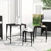VRAXO Nesting Tables 3 pcs Black Poly Rattan -10.8KG,319384
