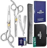 Equinox International - Equinox Professional Hair Scissors Set - Premium Hairdressing Kit, Includes Hair Cutting Scissors, Thinning Scissors