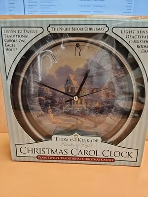 Mark Feldstein Thomas Kinkade The Night Before Christmas CLOCK TESTED and WORKS