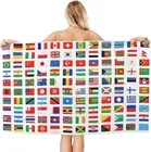 World Flag Microfiber Beach Towels for Adults Sand Free Travel Towel Large Quick