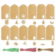 140Pcs Hanging Kraft Tags Christmas Gift Tags Gift Tags with String Attached