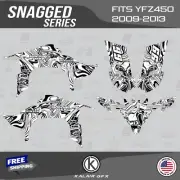 Graphics Kit for YAMAHA YFZ 450R 2009-2013 16 MIL Snagged-White