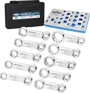 FIRSTINFO 3/8-inch Drive Metric Box End Torque Adapter Set, 12 Point, 10-Piece with Blow Case, Chrome Vanadium Steel