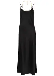 Alexander Wang Chain-embellished Silk-satin Slip Dress - Black - 6 (UK10 / S) 6 (UK10 / S)
