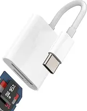 USB C SD Micro SD Card Reader(2 in 1)for iPhone 16 15 Pro Adapter compatible for Samsung S24 Type C MacBook Laptop Camera TF Memory External Storage for iPad Computer Transfer Flash Drive Accessories