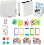 Fujifilm Instax Mini 9 or Mini 8 Instant Film Camera Accessories Bundle. White