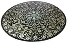 Black Marble Dining Table Top Mother of Pearl Inlay Work Entryway Table for Home