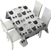 Cool Black and White Cat Faces Tablecloth