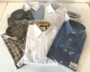 7 Men's shirts NWT, incl. HICKEY FREEMAN, PINK, JOSEPH ABBOUD, Sm /Med SEALED