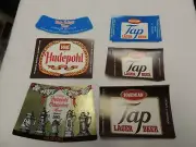 LOT of vintage Hudepohl & Bohemian Tap Brewing Company beer bottle labels