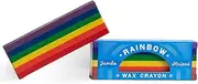 eeBoo: Jumbo Wax Crayon: Rainbow Striped – 6 Vibrant Colors in One Chunky Crayon, 4" x 1.5" x 0.625" Block, Art & Coloring Supplies, Kids Ages 3+