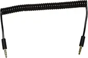 3.5mm Male to Male Jack 4 Pole Extension Aux Audio Coiled Spiral Cable 1.5M