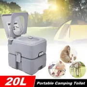 20L Outdoor Portable Camping Travel Toilet Flushable Potty Caravan Commode Seat