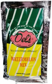 Del's Lemonade WATERMELON Flavor All Natural Dry Lemonade Mix 2oz Free Shipping